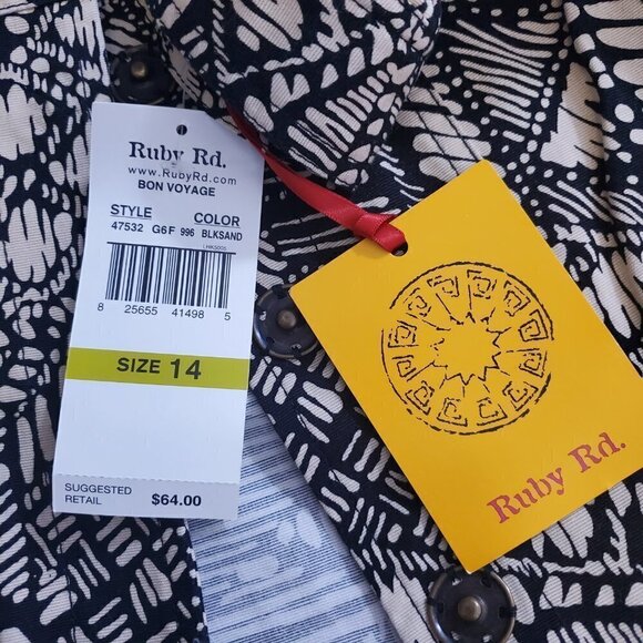 Ruby Rd Women’s Size 14 Jeweled Neckline ¾ Sleeve Button Front Jacket -NWT - Picture 2 of 16